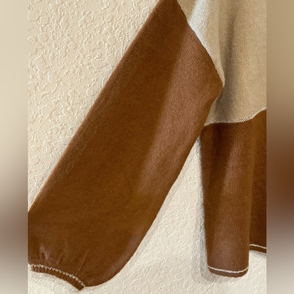 NEW Andree By Unit Colorblock Pullover Sweater Metallic Thread Detail Size S - Picture 6 of 10